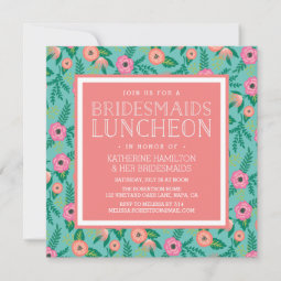 Summer Blooms Bridesmaids Luncheon Invitation | Zazzle