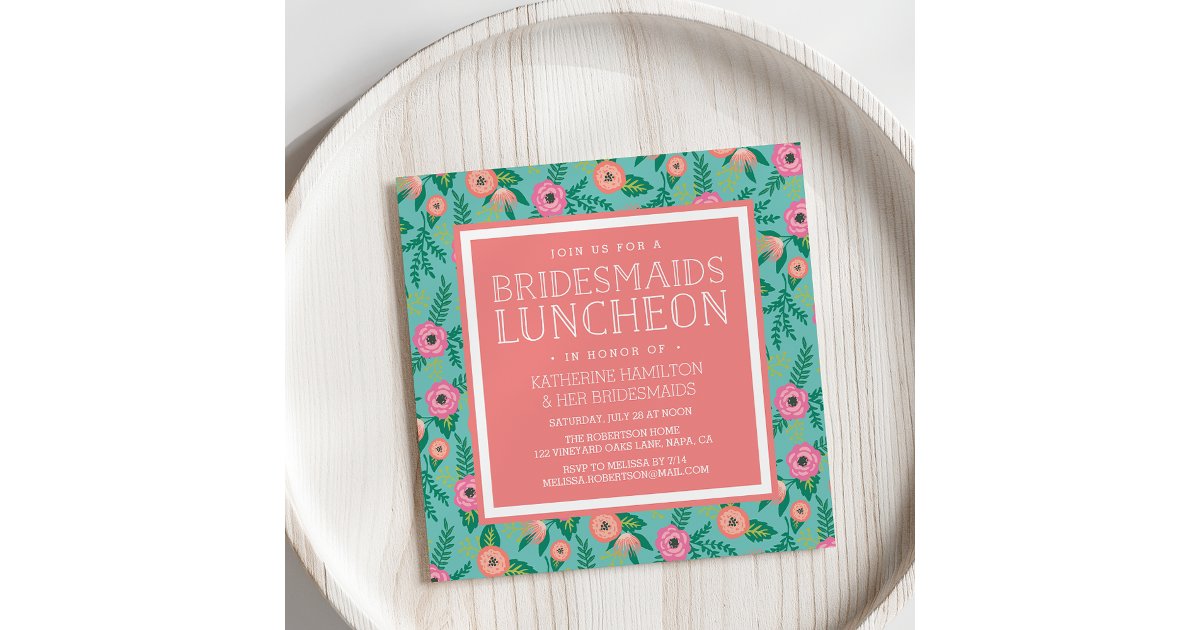 Summer Blooms Bridesmaids Luncheon Invitation | Zazzle