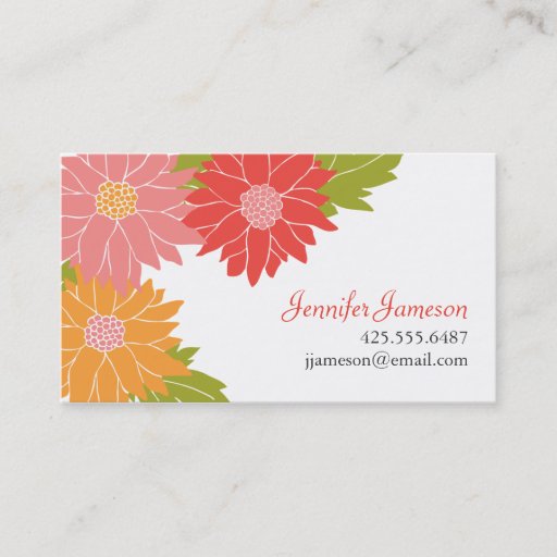 Customizable Summer Blossoms Calling Card Business Cards