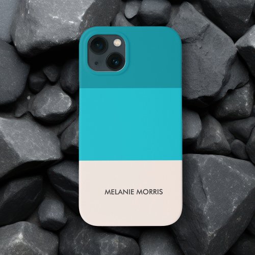 Summer Blue Beach Vibe Horizontal Stripe iPhone 13 Case