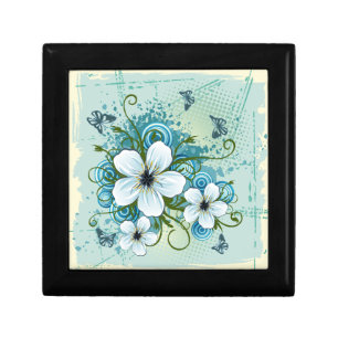 Summer Blue Floral & Butterflies Jewelry Box