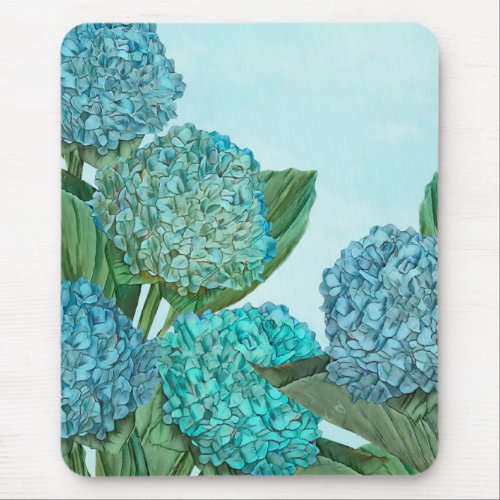Summer Blue Hydrangea Bouquet Mouse Pad
