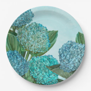 Summer Blue Hydrangea Bouquet Paper Plates