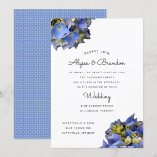 Summer Blue Modern Wedding Invitation