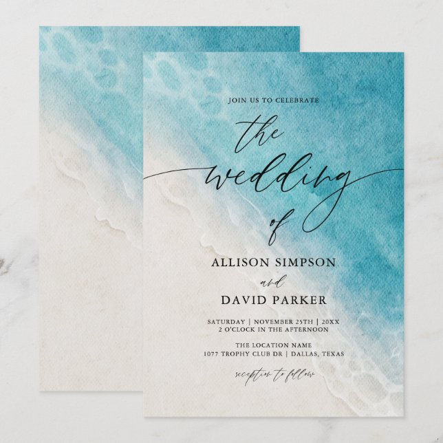 beach wedding dress code invitation Beach Themed Wedding Invitation Suite Template, Printable Beach Weddin