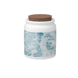 Summer Blue Ocean Wave Candy Jar