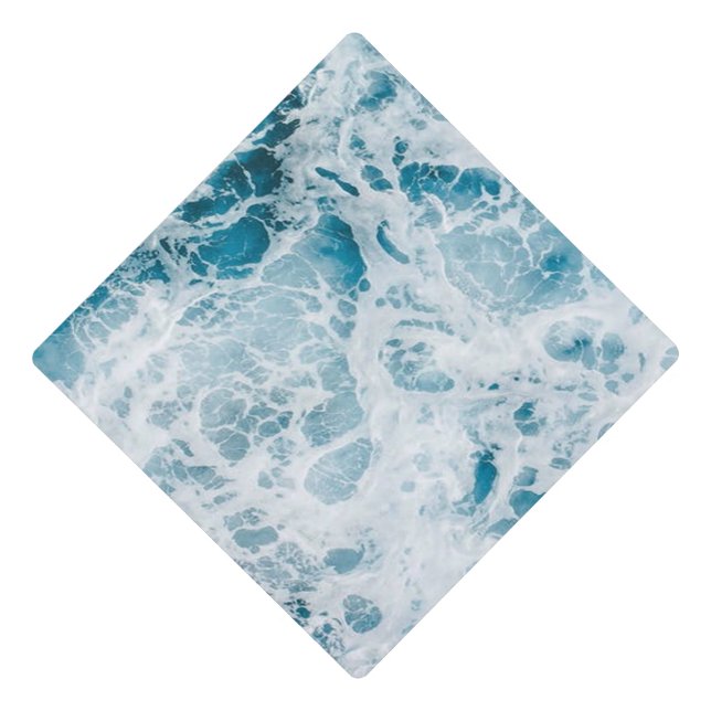 Summer Blue Ocean Wave Graduation Cap Topper (Front)