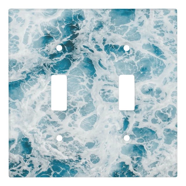 Summer Blue Ocean Wave Light Switch Cover (Front)