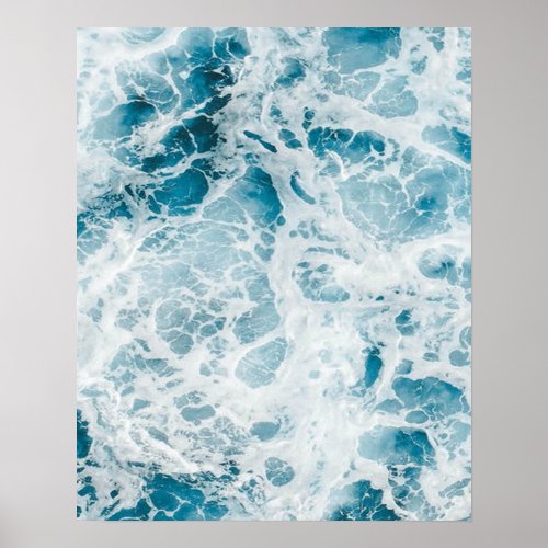 Summer Blue Ocean Wave Poster