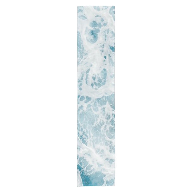 Summer Blue Ocean Wave  Short Table Runner (Front)