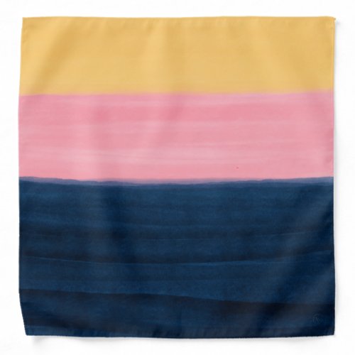 Summer Blue Pink Yellow Strokes Stripes Paint Bandana