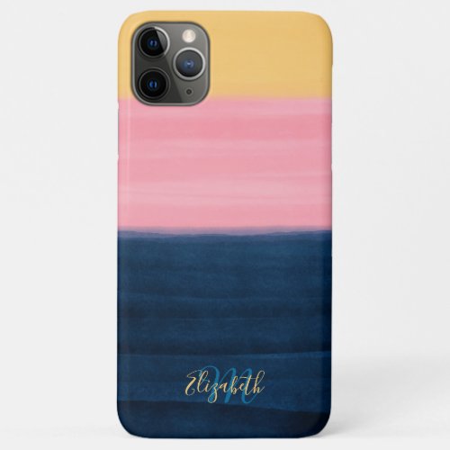 Summer Blue Pink Yellow Strokes Stripes Paint iPhone 11 Pro Max Case