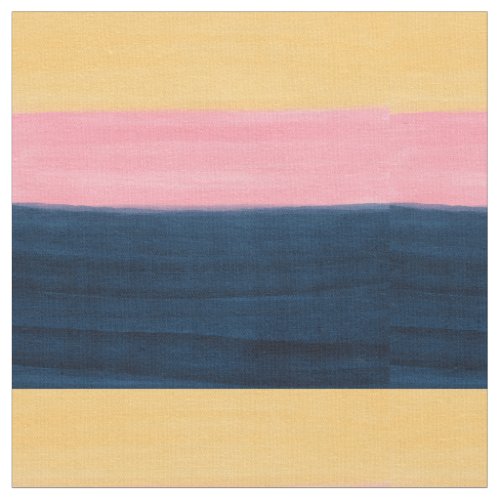 Summer Blue Pink Yellow Strokes Stripes Paint Fabric