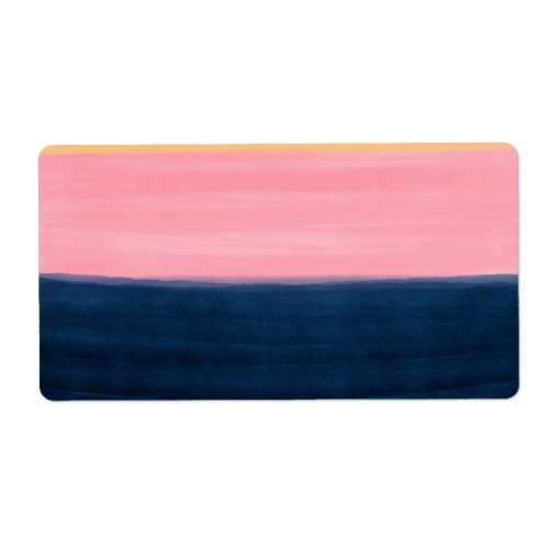 Summer Blue Pink Yellow Strokes Stripes Paint Label