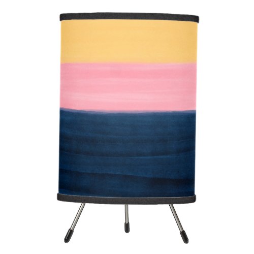 Summer Blue Pink Yellow Strokes Stripes Paint Tripod Lamp