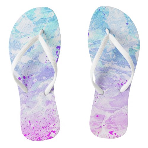 Summer Blue Purple Splash Sandals _ Flip Flops 