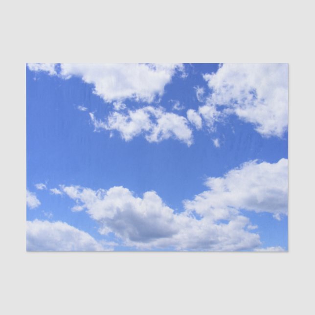 Summer Blue Sky White Clouds Calm Nature Aesthetic Tissue Paper (Front)