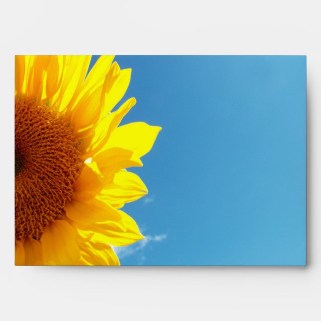 Summer Blue Sky with Yellow Sunflower Envelope (Front)
