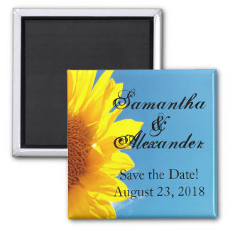 Summer Blue Sky with Yellow Sunflower Magnet