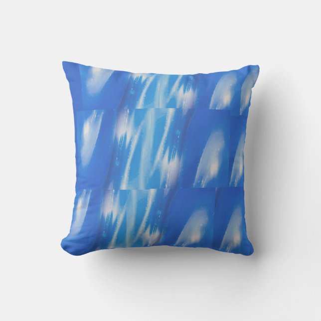 Summer Blue Throw Pillow (Front)