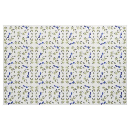 summer blueberries on vine fabric