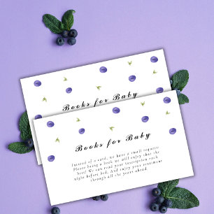 Summer Blueberry Fruit Books For Baby Shower Enclosure Card