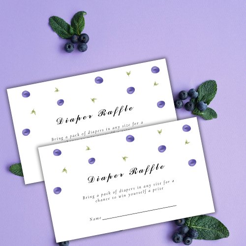 Summer Blueberry Fruit Diaper Raffle Baby Shower Enclosure Card