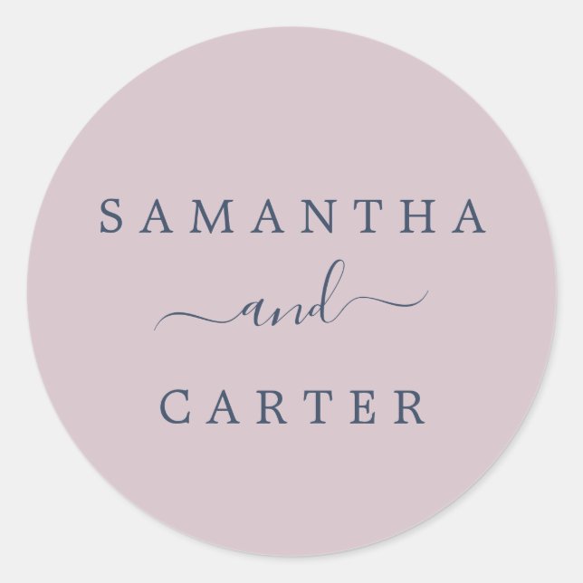 Summer Blush and Navy Wedding Envelope Seals (Front)