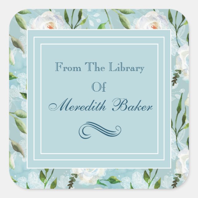 Summer Blush Lacy Floral Blooms Bookplate (Front)