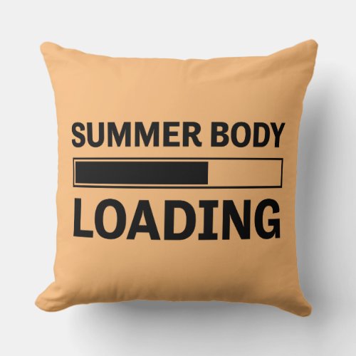 Summer Body Loading Funny Sport Gym Throw Pillow