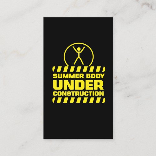 Summer Body under Construction Funny Fitness Excus Business Card