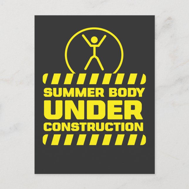 Summer Body under Construction Funny Fitness Excus Postcard (Front)