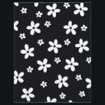 Summer Boho Black White Daisy Flowers Letterhead<br><div class="desc">Unique Vintage White boho daisy floral pattern,  filled with white and black colors and happy flowers,  on a dark gray,  black background. A boho retro daisies vintage hand-drawn floral botanical stylish design.</div>