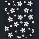 Summer Boho Black White Daisy Flowers Letterhead<br><div class="desc">Unique Vintage White boho daisy floral pattern,  filled with white and black colors and happy flowers,  on a dark gray,  black background. A boho retro daisies vintage hand-drawn floral botanical stylish design.</div>