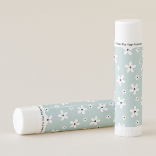 Summer Boho Blue White Daisy Flowers Lip Balm