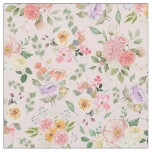 Summer Boho Floral on Baby Pink Fabric