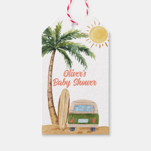 Summer Boho Surf Beach Van Baby Shower  Gift Tags