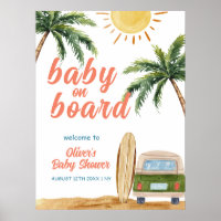 Summer Boho Surf Beach Van Baby Shower Welcome
