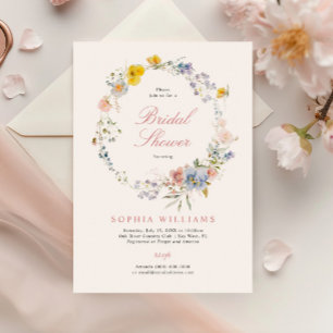 Summer Boho Wildflowers Bridal Shower Invitation