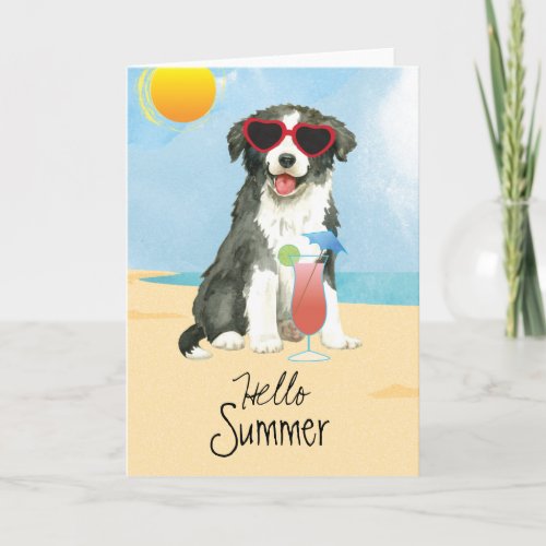 Summer Border Collie Card