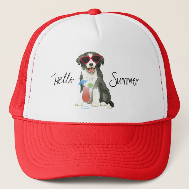 Summer Border Collie Trucker Hat (Front)