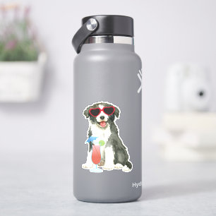 Summer Border Collie Vinyl Sticker