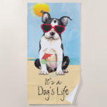 Summer Boston Terrier Beach Towel