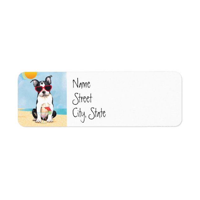 Summer Boston Terrier Label (Front)