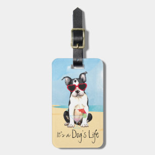 Summer Boston Terrier Luggage Tag