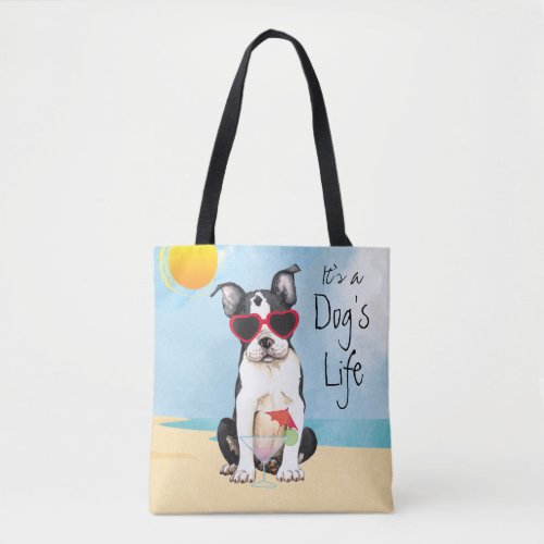 Summer Boston Terrier Tote Bag