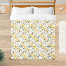 Summer Botanical Floral Pattern Yellow Flowers