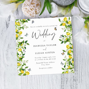 Summer Botanical Lemon Wedding Invitation