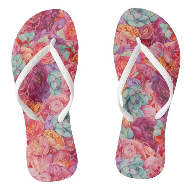 Summer bouquet flip flops (Footbed)
