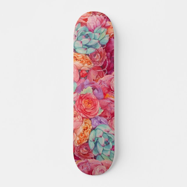 Summer bouquet skateboard deck (Front)